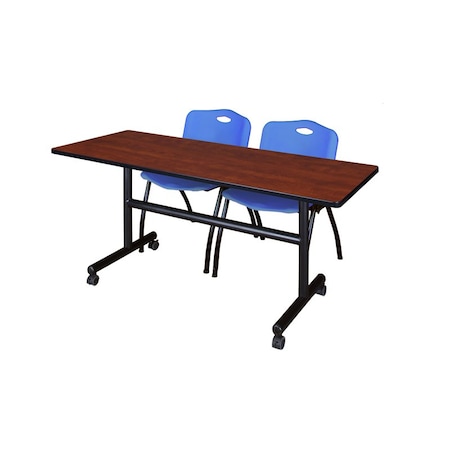 Kobe FlipTop Table, 60" W, 29" H, Laminate Top, Cherry MKFT6024CH47BE